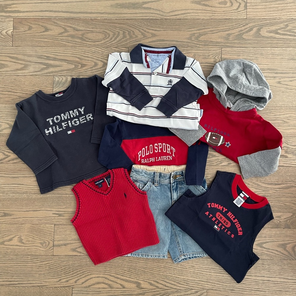 Tommy Hilfiger and Polo Ralph Lauren toddler boys lot of shirts and shorts  2T